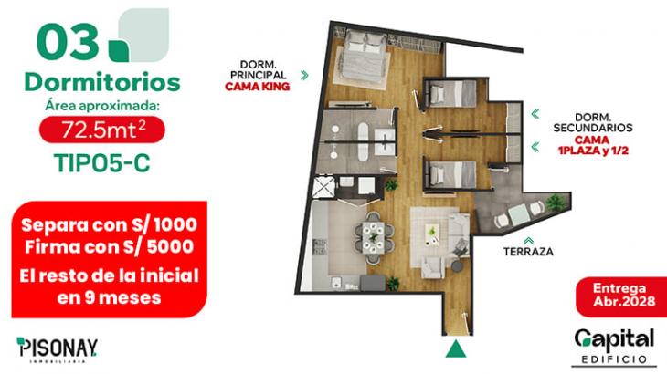 Plano del modelo 5 del proyecto CAPITAL en La Victoria