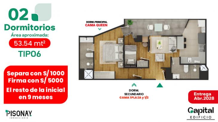 Plano del modelo 6 del proyecto CAPITAL en La Victoria