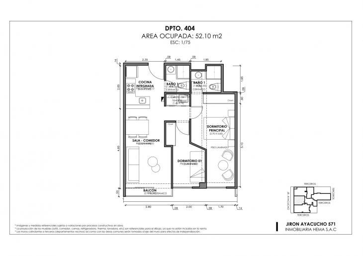 Plano del modelo Tipo 4 B del proyecto ANDIAMO en Magdalena Del Mar