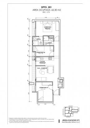 Plano del modelo Tipo 1 B del proyecto ANDIAMO en Magdalena Del Mar