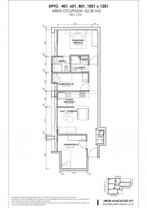 Plano del modelo Tipo 1 D del proyecto ANDIAMO en Magdalena Del Mar
