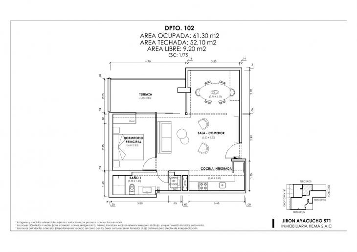 Plano del modelo Tipo 2 A del proyecto ANDIAMO en Magdalena Del Mar