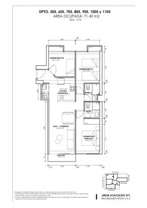 Plano del modelo Tipo 5 C del proyecto ANDIAMO en Magdalena Del Mar