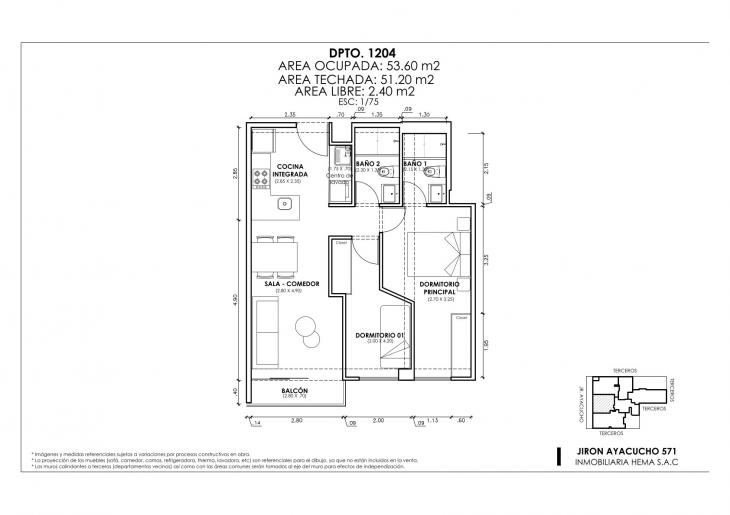 Plano del modelo Tipo 4 D del proyecto ANDIAMO en Magdalena Del Mar