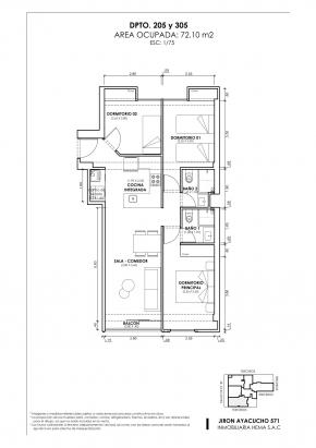 Plano del modelo Tipo 5 A del proyecto ANDIAMO en Magdalena Del Mar
