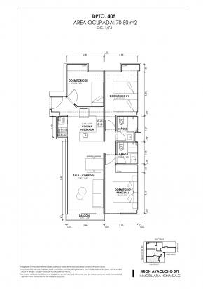 Plano del modelo Tipo 5 B del proyecto ANDIAMO en Magdalena Del Mar