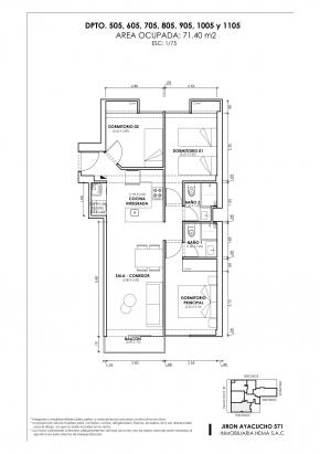 Plano del modelo Tipo 5 C del proyecto ANDIAMO en Magdalena Del Mar