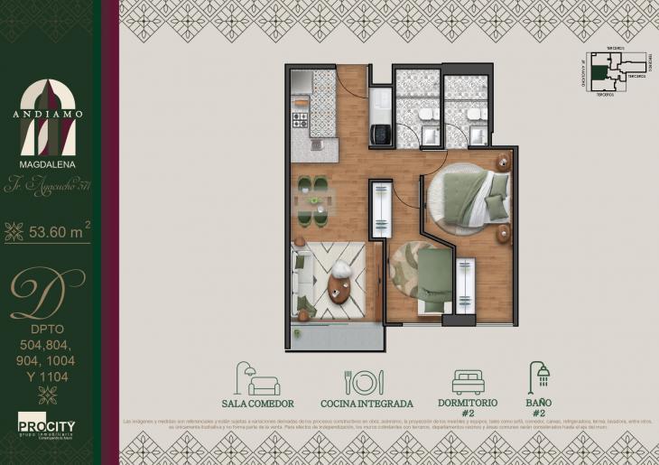 Plano del modelo Tipo 4 C del proyecto ANDIAMO en Magdalena Del Mar