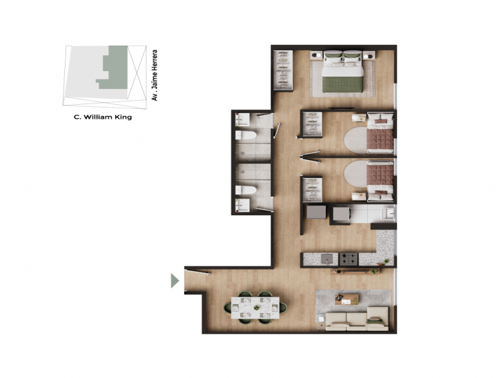 Plano del modelo Tipo A1 del proyecto Casa Herrera en Pueblo Libre