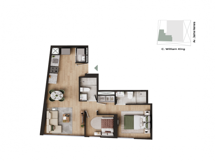 Plano del modelo Tipo 1 del proyecto Casa Herrera en Pueblo Libre