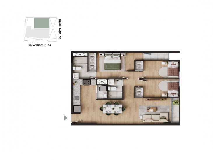 Plano del modelo Tipo 3 del proyecto Casa Herrera en Pueblo Libre