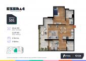 Plano del modelo TIPO 101 del proyecto EZENA 4 en Cercado De Lima