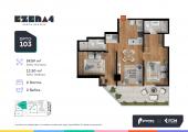 Plano del modelo TIPO 103 del proyecto EZENA 4 en Cercado De Lima