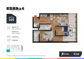 Plano del modelo TIPO 105 del proyecto EZENA 4 en Cercado De Lima