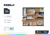 Plano del modelo TIPO 201 del proyecto EZENA 4 en Cercado De Lima