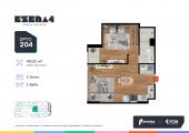 Plano del modelo TIPO 204 del proyecto EZENA 4 en Cercado De Lima