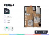 Plano del modelo TIPO 206 del proyecto EZENA 4 en Cercado De Lima