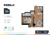Plano del modelo TIPO 207 del proyecto EZENA 4 en Cercado De Lima