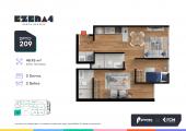 Plano del modelo TIPO 209 del proyecto EZENA 4 en Cercado De Lima
