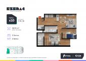 Plano del modelo TIPO X10 del proyecto EZENA 4 en Cercado De Lima