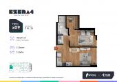 Plano del modelo TIPO X09 del proyecto EZENA 4 en Cercado De Lima