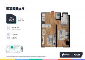 Plano del modelo TIPO X07 del proyecto EZENA 4 en Cercado De Lima