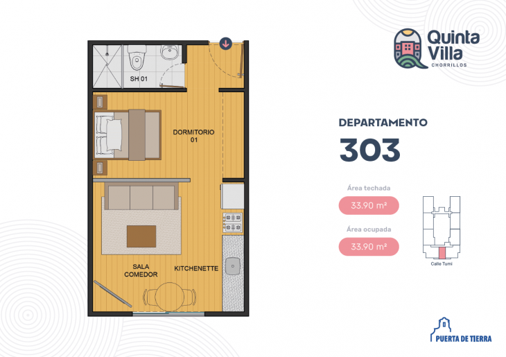 Plano del modelo Tipo 303 del proyecto Quinta Villa en Chorrillos
