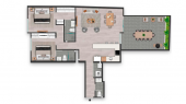 Plano del modelo FLAT S03 del proyecto SAN BORJA SUR 1170 en San Borja