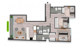 Plano del modelo FLAT 103 del proyecto SAN BORJA SUR 1170 en San Borja