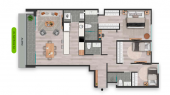 Plano del modelo TIPICO X01 del proyecto SAN BORJA SUR 1170 en San Borja