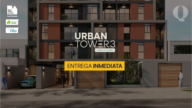Fachada principal del proyecto Quatro | Urban Tower 3 en Cercado De Lima