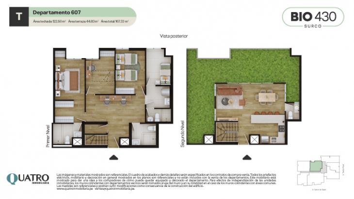 Plano del modelo T del proyecto BIO 430 en Santiago De Surco