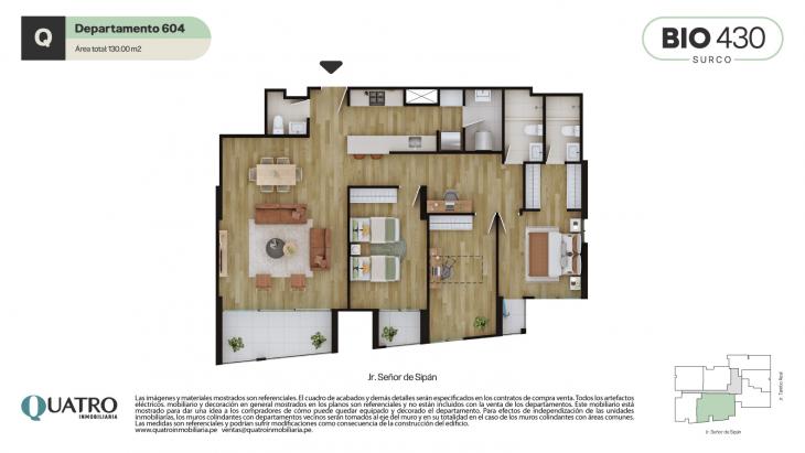 Plano del modelo Q del proyecto BIO 430 en Santiago De Surco