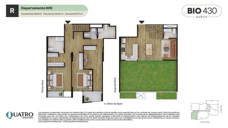 Plano del modelo R del proyecto BIO 430 en Santiago De Surco
