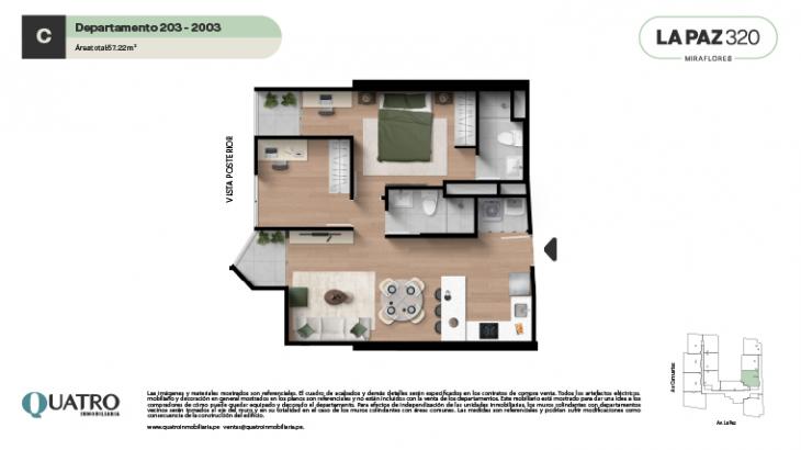 Plano del modelo C del proyecto Quatro | La Paz en Miraflores