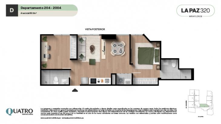 Plano del modelo D del proyecto Quatro | La Paz en Miraflores