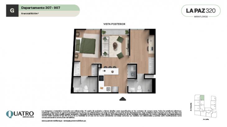 Plano del modelo G del proyecto Quatro | La Paz en Miraflores