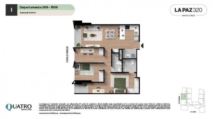 Plano del modelo I del proyecto Quatro | La Paz en Miraflores