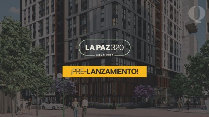 Fachada principal del proyecto Quatro | La Paz en Miraflores