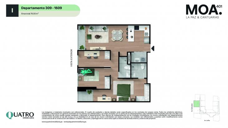 Plano del modelo I del proyecto Quatro | MOA 401 en Miraflores