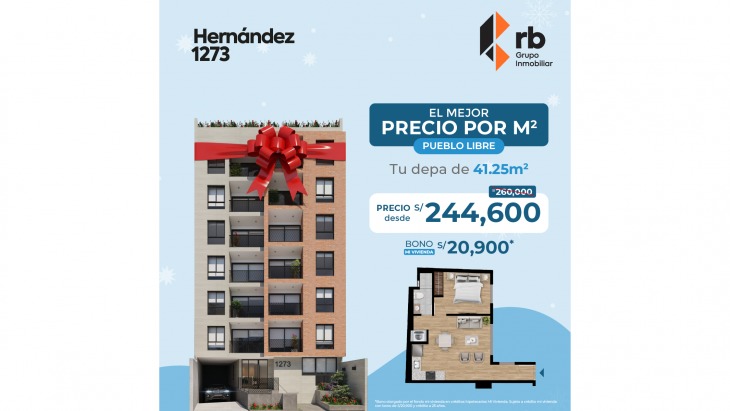 Fachada principal del proyecto Hernández 1273 en Pueblo Libre