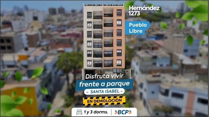 Fachada principal del proyecto Hernández 1273 en Pueblo Libre