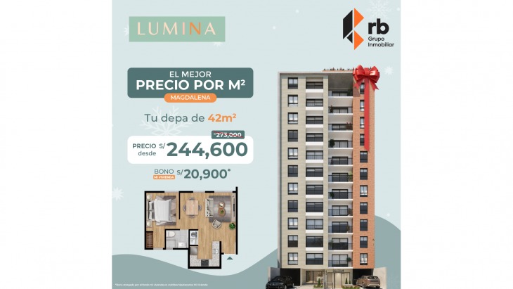 Fachada principal del proyecto Lumina en Magdalena Del Mar