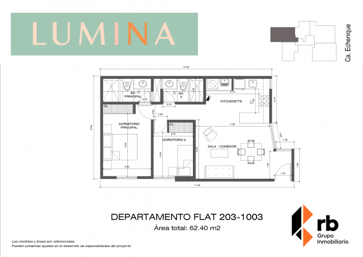 Plano del modelo TIPO 3 del proyecto Lumina en Magdalena Del Mar