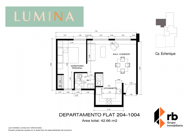 Plano del modelo TIPO 4 del proyecto Lumina en Magdalena Del Mar