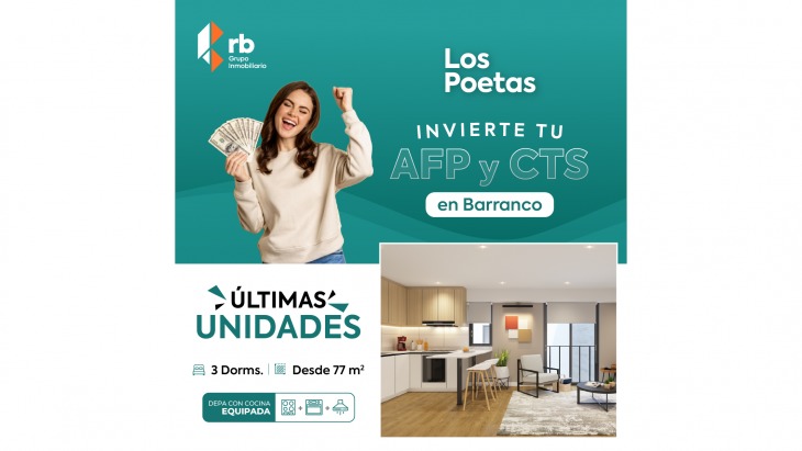 Fachada principal del proyecto Los Poetas en Barranco