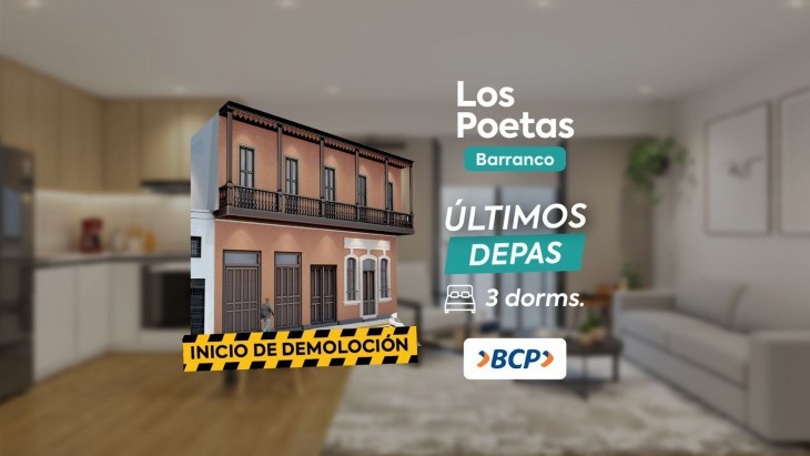 Fachada principal del proyecto Los Poetas en Barranco