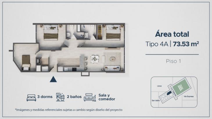Plano del modelo 4 del proyecto MAIO en Lince