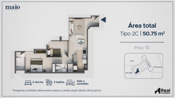 Plano del modelo 2 del proyecto MAIO en Lince