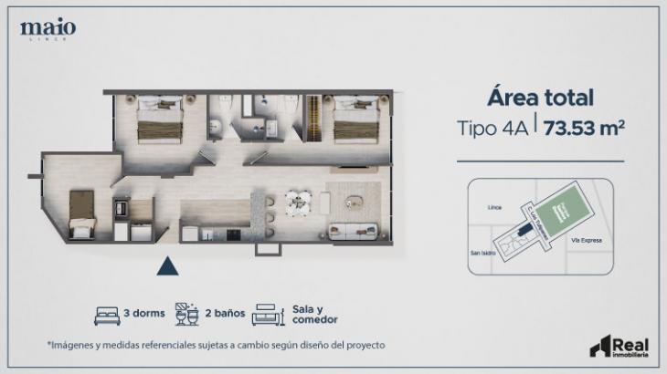 Plano del modelo 4 del proyecto MAIO en Lince